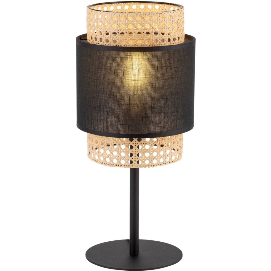 Lampă de masă BOHO 1xE27/15W/230V neagră/ratan