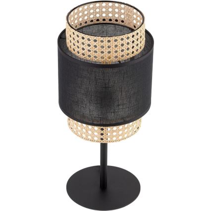 Lampă de masă BOHO 1xE27/15W/230V neagră/ratan