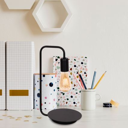 Lampă de masă BRENDA 1xE27/60W/230V neagră