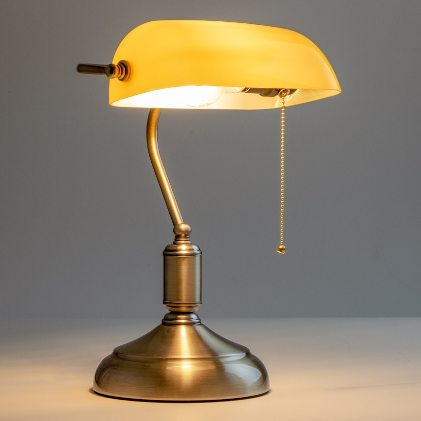 Lampă de masă Brilagi BANK OFFICE 1xE27/60W/230V alamă/portocaliu