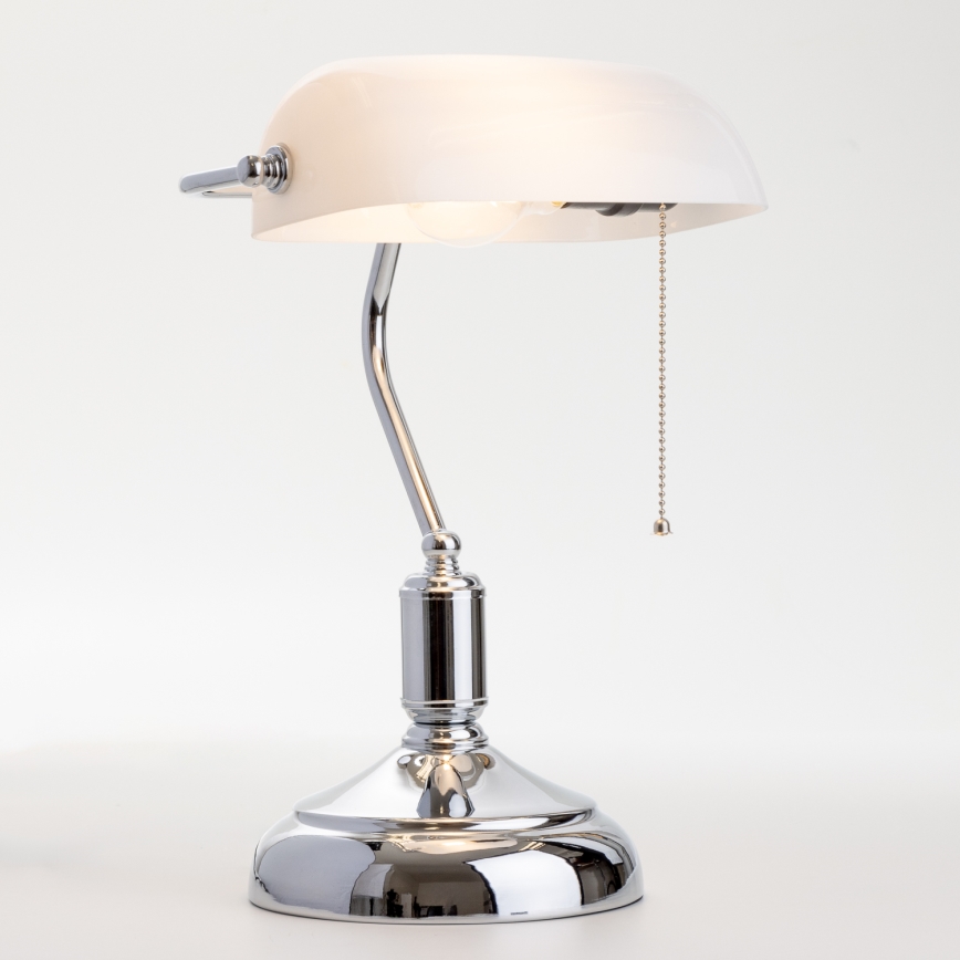Lampă de masă Brilagi BANK OFFICE 1xE27/60W/230V crom lucios/alb