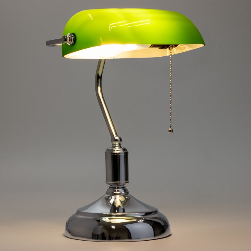 Lampă de masă Brilagi BANK OFFICE 1xE27/60W/230V crom lucios/verde