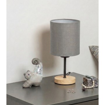 Lampă de masă Brilagi NUBILA WOOD 1xE27/25W/230V stejar/negru/gri deschis