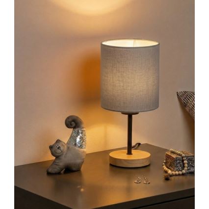 Lampă de masă Brilagi NUBILA WOOD 1xE27/25W/230V stejar/negru/gri deschis