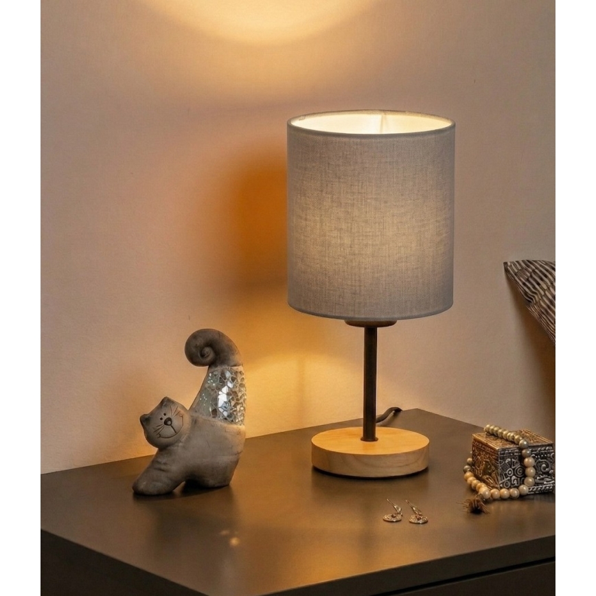 Lampă de masă Brilagi NUBILA WOOD 1xE27/25W/230V stejar/negru/gri deschis