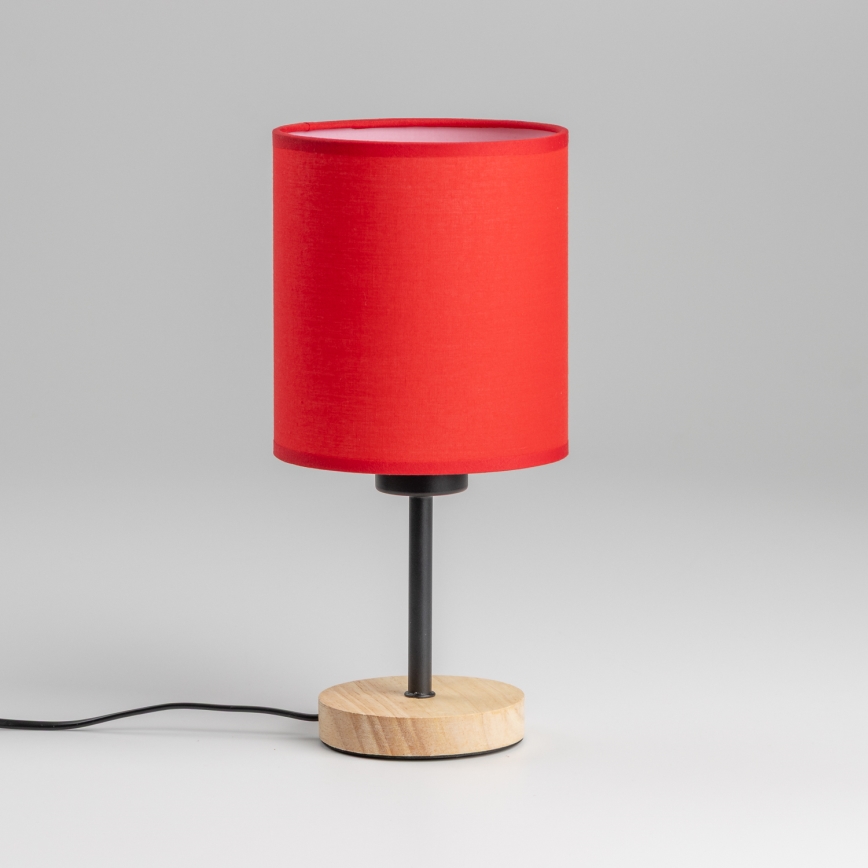 Lampă de masă Brilagi NUBILA WOOD 1xE27/25W/230V stejar/roșu