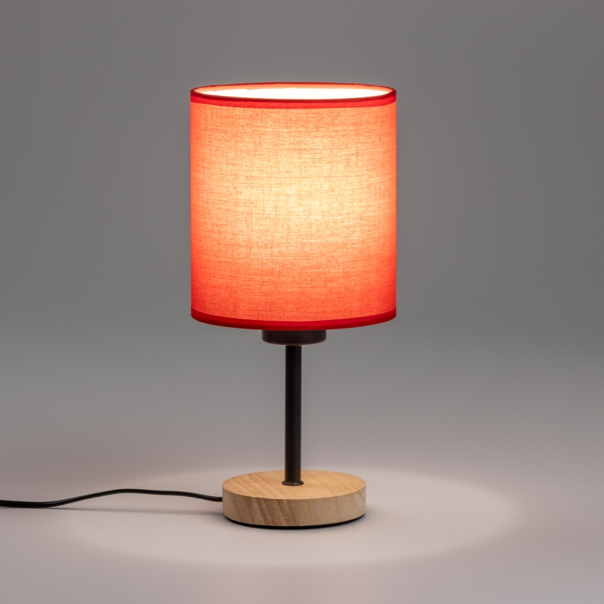 Lampă de masă Brilagi NUBILA WOOD 1xE27/25W/230V stejar/roșu