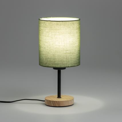Lampă de masă Brilagi NUBILA WOOD 1xE27/25W/230V stejar/verde