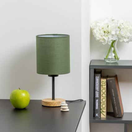 Lampă de masă Brilagi NUBILA WOOD 1xE27/25W/230V stejar/verde