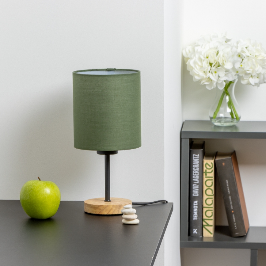Lampă de masă Brilagi NUBILA WOOD 1xE27/25W/230V stejar/verde