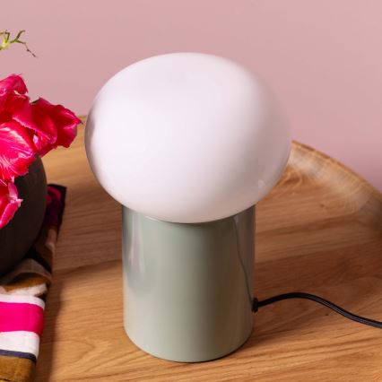 Lampă de masă Brilliant KNUT 1xE27/25W/230V verde/alb