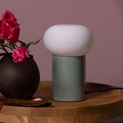 Lampă de masă Brilliant KNUT 1xE27/25W/230V verde/alb