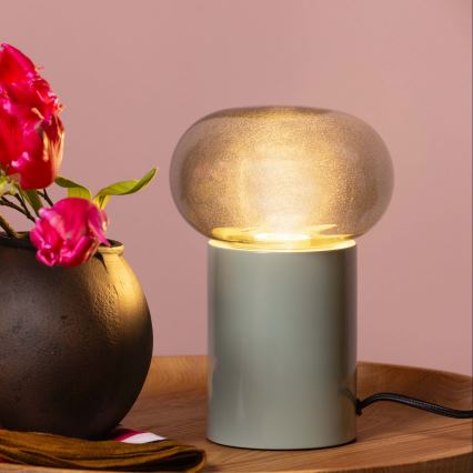 Lampă de masă Brilliant KNUT 1xE27/25W/230V verde/transparent