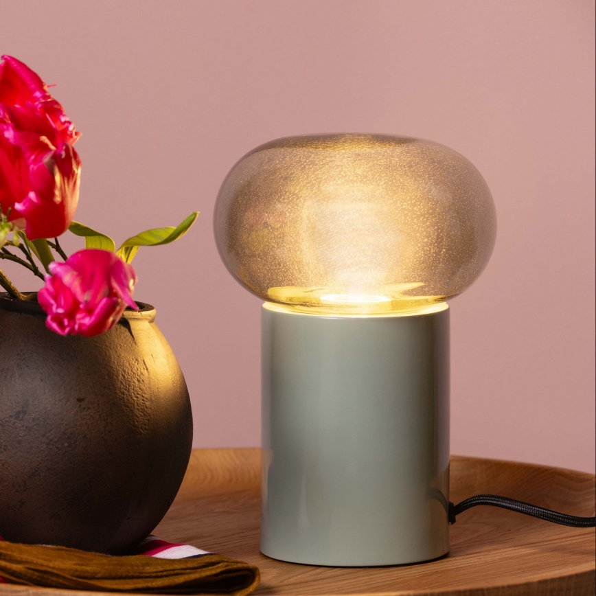 Lampă de masă Brilliant KNUT 1xE27/25W/230V verde/transparent