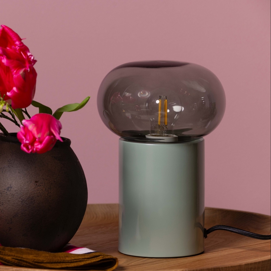 Lampă de masă Brilliant KNUT 1xE27/25W/230V verde/transparent