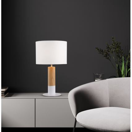 Lampă de masă CARROL 1xE27/40W/230V albă/maro