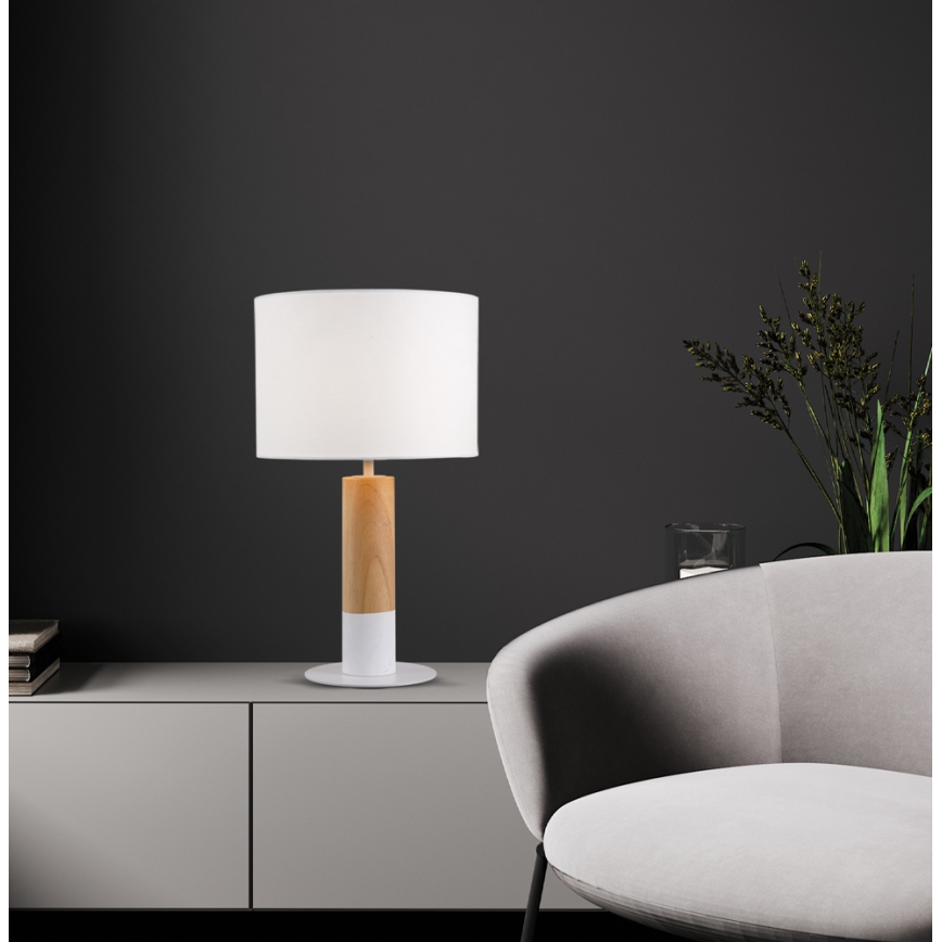 Lampă de masă CARROL 1xE27/40W/230V albă/maro