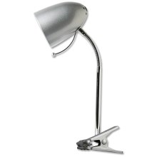 Lampă de masă cu clemă 1xE27/11W/230V argintie/crom Aigostar