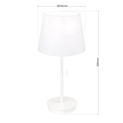 Lampă de masă cu port USB LUDWIG 1xE27/40W/230V 50 cm alb