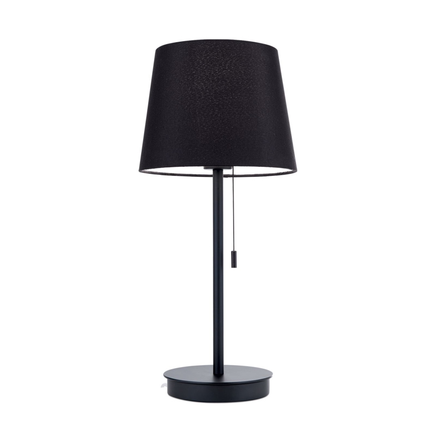 Lampă de masă cu port USB LUDWIG 1xE27/40W/230V 50 cm negru