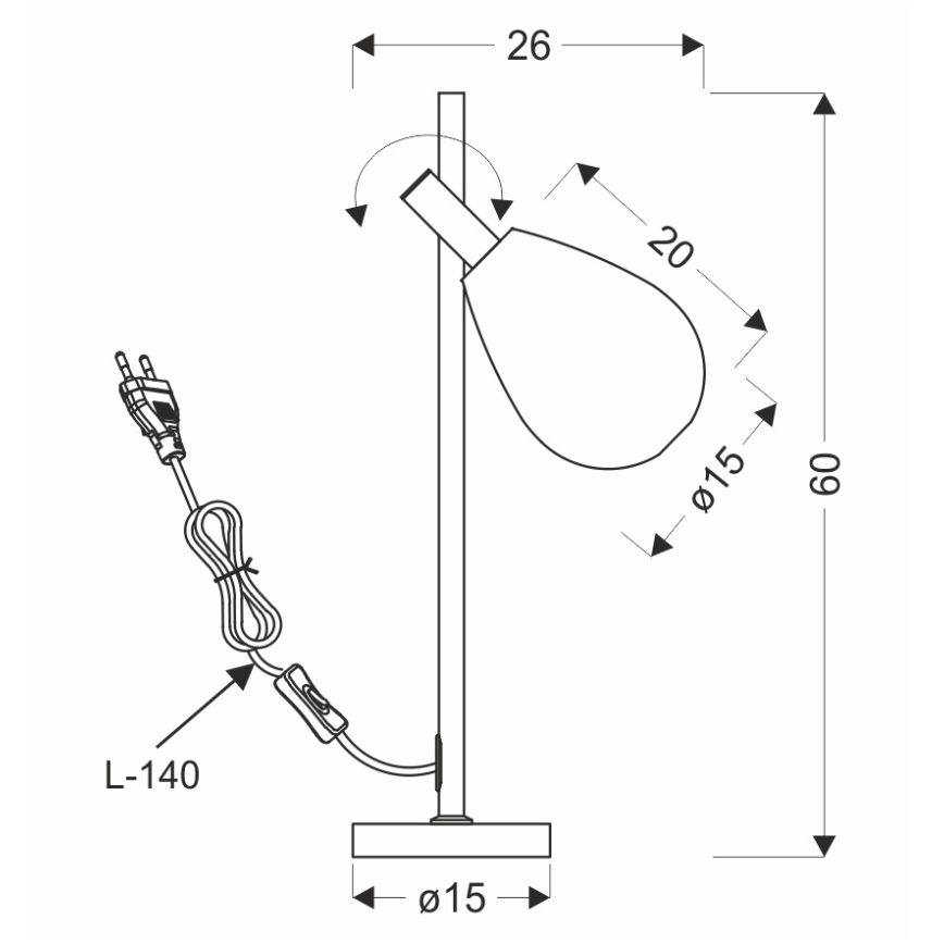 Lampă de masă DENSO 1xG9/5W/230V negru cromat
