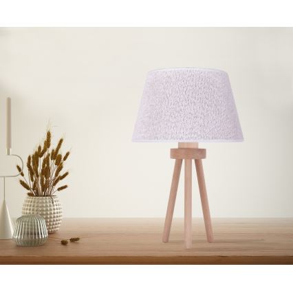 Lampă de masă Duolla BOUCLE 1xE27/15W/230V d. 28 cm alb/lemn