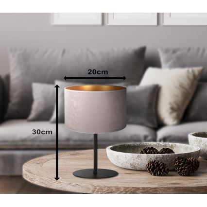 Lampă de masă Duolla ROLLER 1xE14/15W/230V d. 20 cm gri/auriu