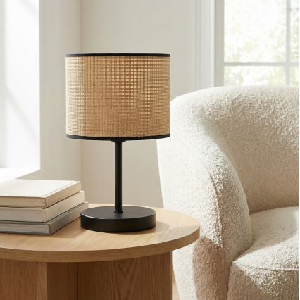 Lampă de masă ECO 1xE27/15W/230V bej/ratan