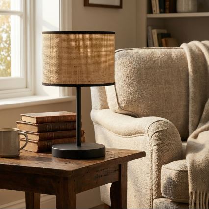 Lampă de masă ECO 1xE27/15W/230V bej/ratan