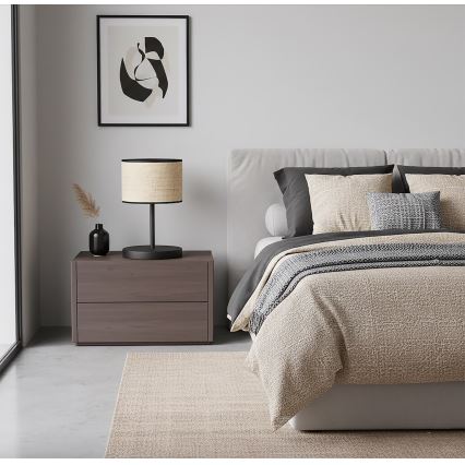 Lampă de masă ECO 1xE27/15W/230V bej/ratan