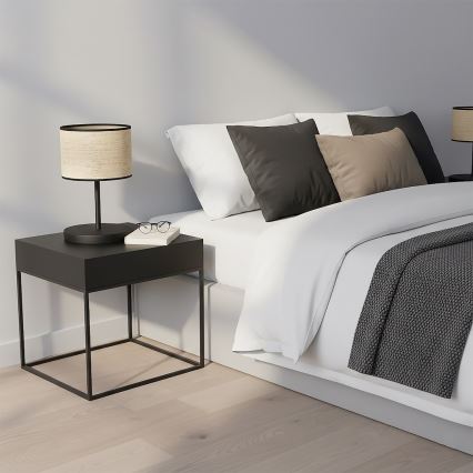Lampă de masă ECO 1xE27/15W/230V bej/ratan