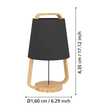 Lampă de masă Eglo 1xE27/40W/230V negru