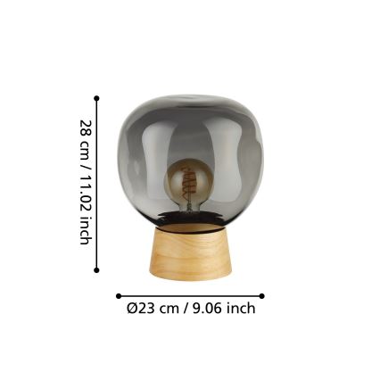 Lampă de masă Eglo 1xE27/40W/230V fumuriu