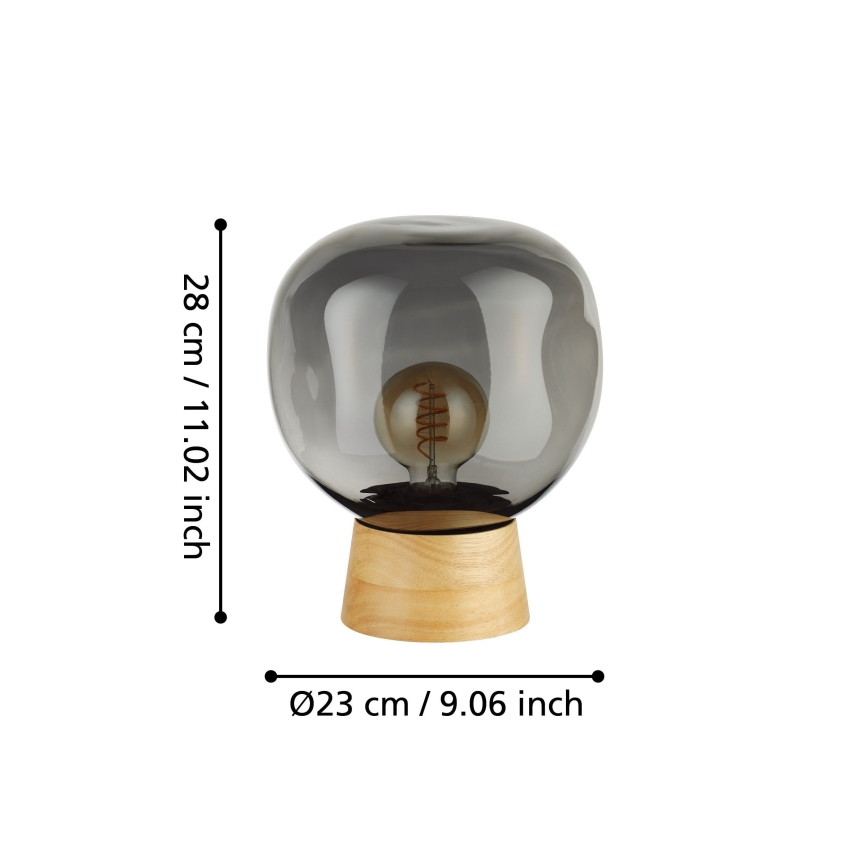Lampă de masă Eglo 1xE27/40W/230V fumuriu