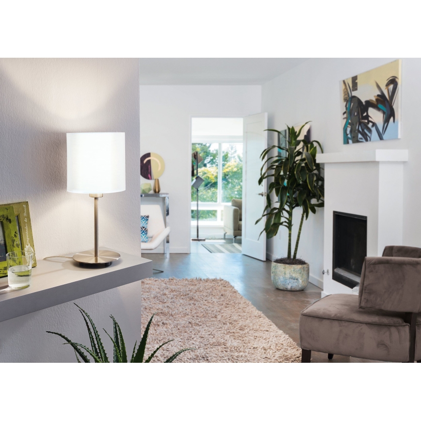 Lampă de masă Eglo 54744 ANADIA 1xE14/40W/230V alb/crom mat