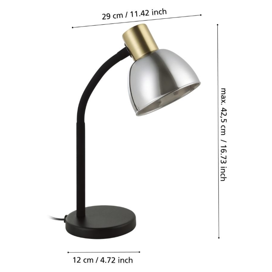 Lampă de masă Eglo 1xE14/25W/230V auriu/negru