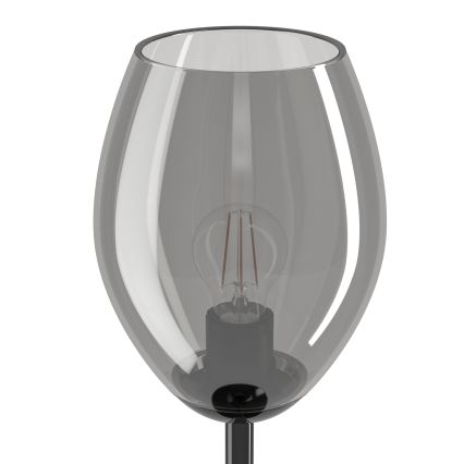 Eglo - Lampă de masă 1xE27/60W/230V negru/sticlă fumurie