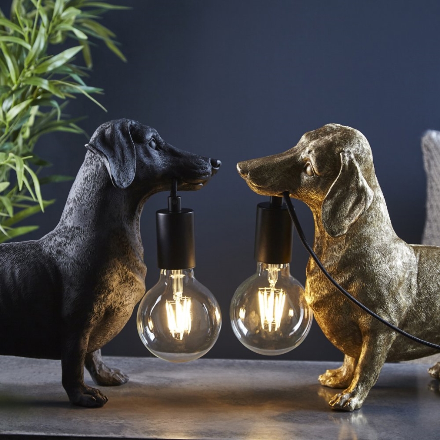 Lampă de masă Endon 101188 DACHSHUND 1xE27/10W/230V negru