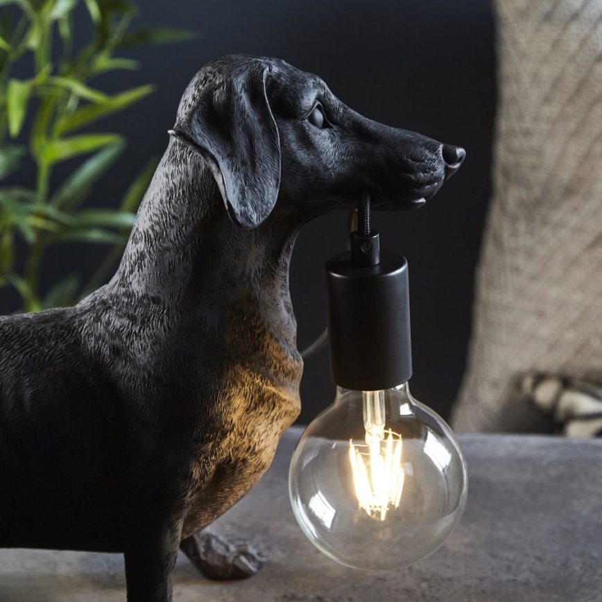 Lampă de masă Endon 101188 DACHSHUND 1xE27/10W/230V negru