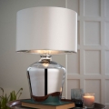 Lampă de masă Endon 61198 WALDORF 1xE27/10W/230V crom lucios/alb