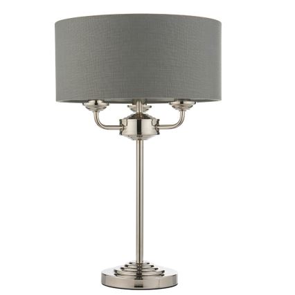 Lampă de masă Endon 99149 HIGHCLERE 3xE14/18W/230V gri/crom lucios