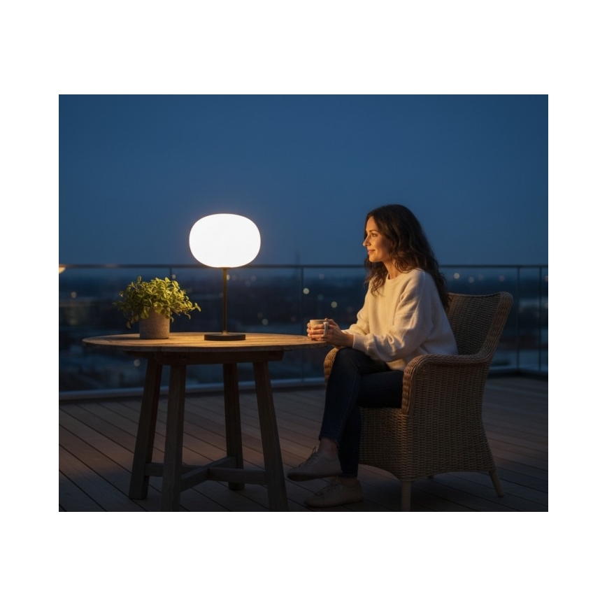 Lampă de masă LED reîncărcabilă pentru exterior, cu intensitate reglabilă VENEZIA LED/2W/5V 2700K IP54 4000 mAh neagră