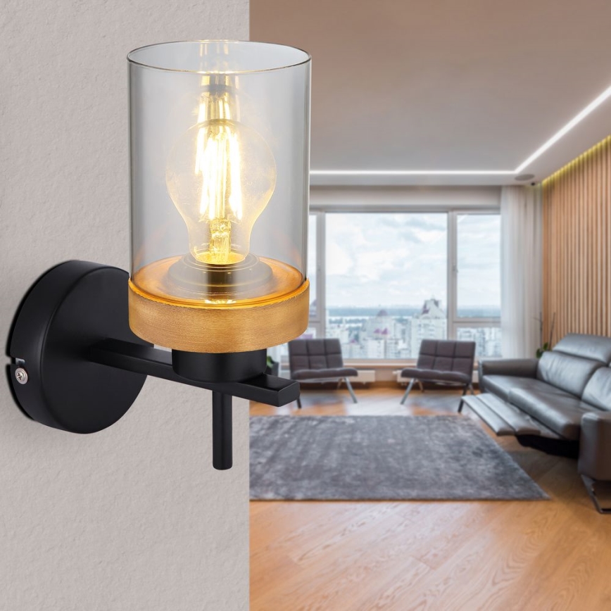 Lampă de masă 1xE27/40W/230V metal/lemn Globo