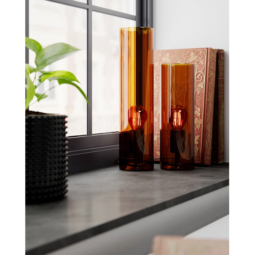 ByRydens - Lampă de masă FLAKE 1xE27/5W/230V maro/fumuriu