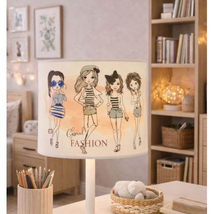 Lampă de masă GIRLS VIBES pentru fete, 1xE27/60W/230V Ø 18 cm