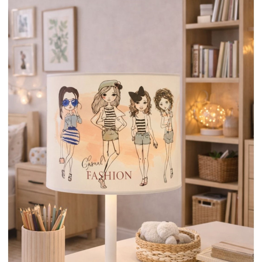Lampă de masă GIRLS VIBES pentru fete, 1xE27/60W/230V Ø 18 cm