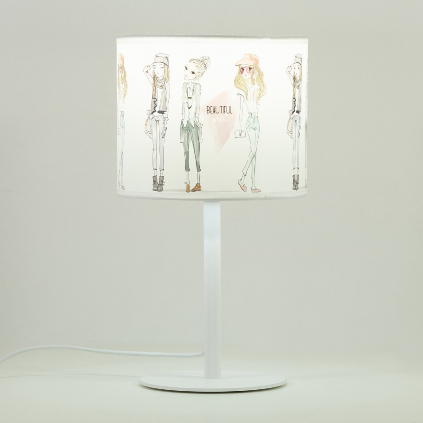 Lampă de masă GIRLS VIBES pentru fete, 1xE27/60W/230V, Ø 18 cm