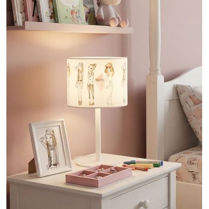 Lampă de masă GIRLS VIBES pentru fete, 1xE27/60W/230V, Ø 18 cm