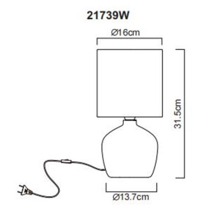 Lampă de masă Globo 1xE14/40W/230V alb