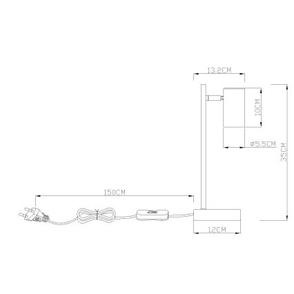 Lampă de masă Globo 1xGU10/5W/230V gri/antracit